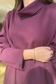Scuba Stretch Funnel Neck Cocoon Dress Dark Cherry /6=